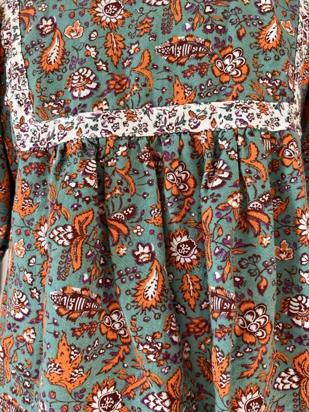 Universal Thread Cotton Linen Floral Peasant Top XS - Picture 5 of 7